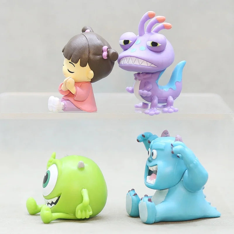 4Pcs University Monsters Inc Figures James P Sullivan Anime Action Figure Michael Wozosky Randall Boggs Q Version Model