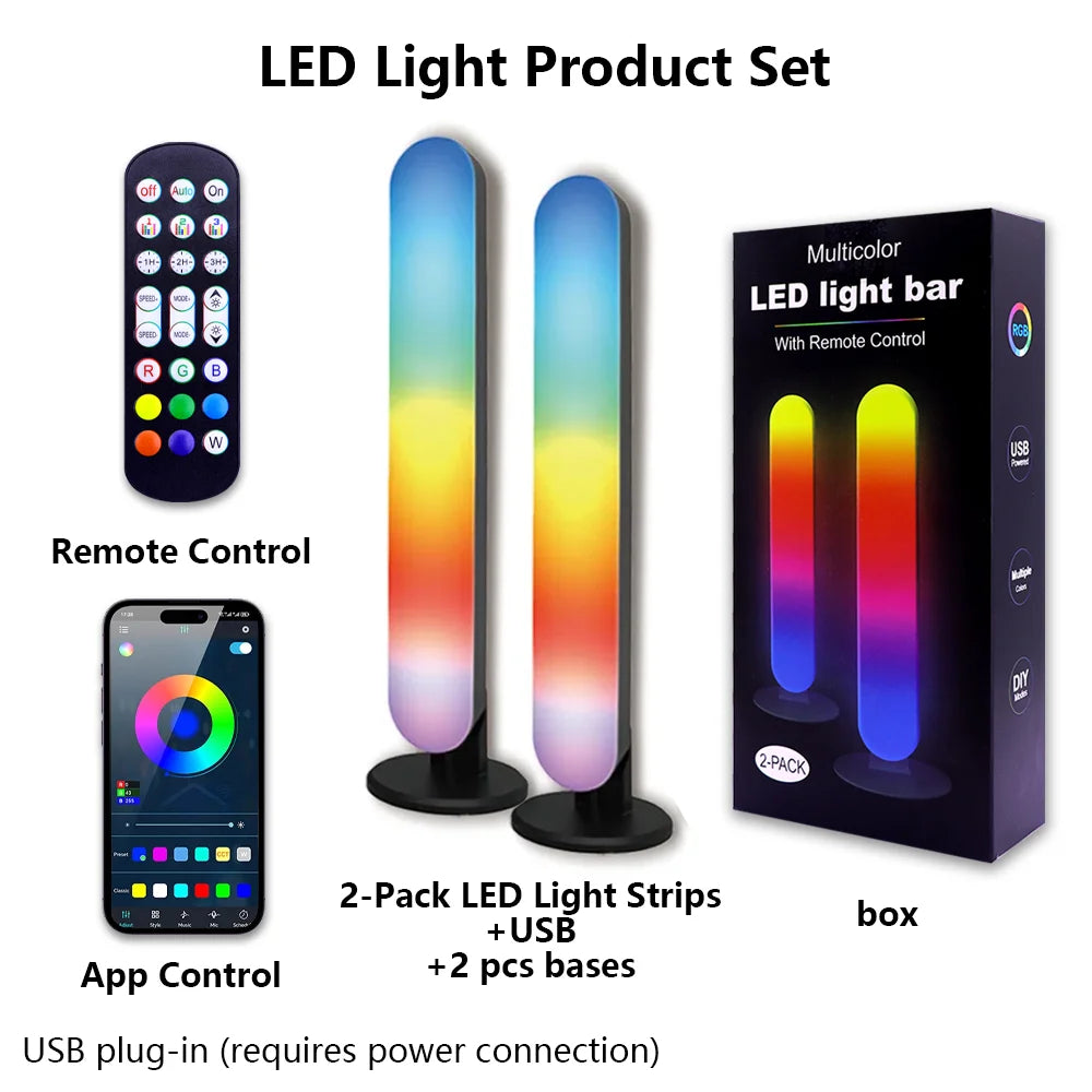 RGB USB WS2812 5V Light Music Rhythm Pickup Lights Sound Activated Updated USB Rechargeable Model Christmas Decoration Home Part