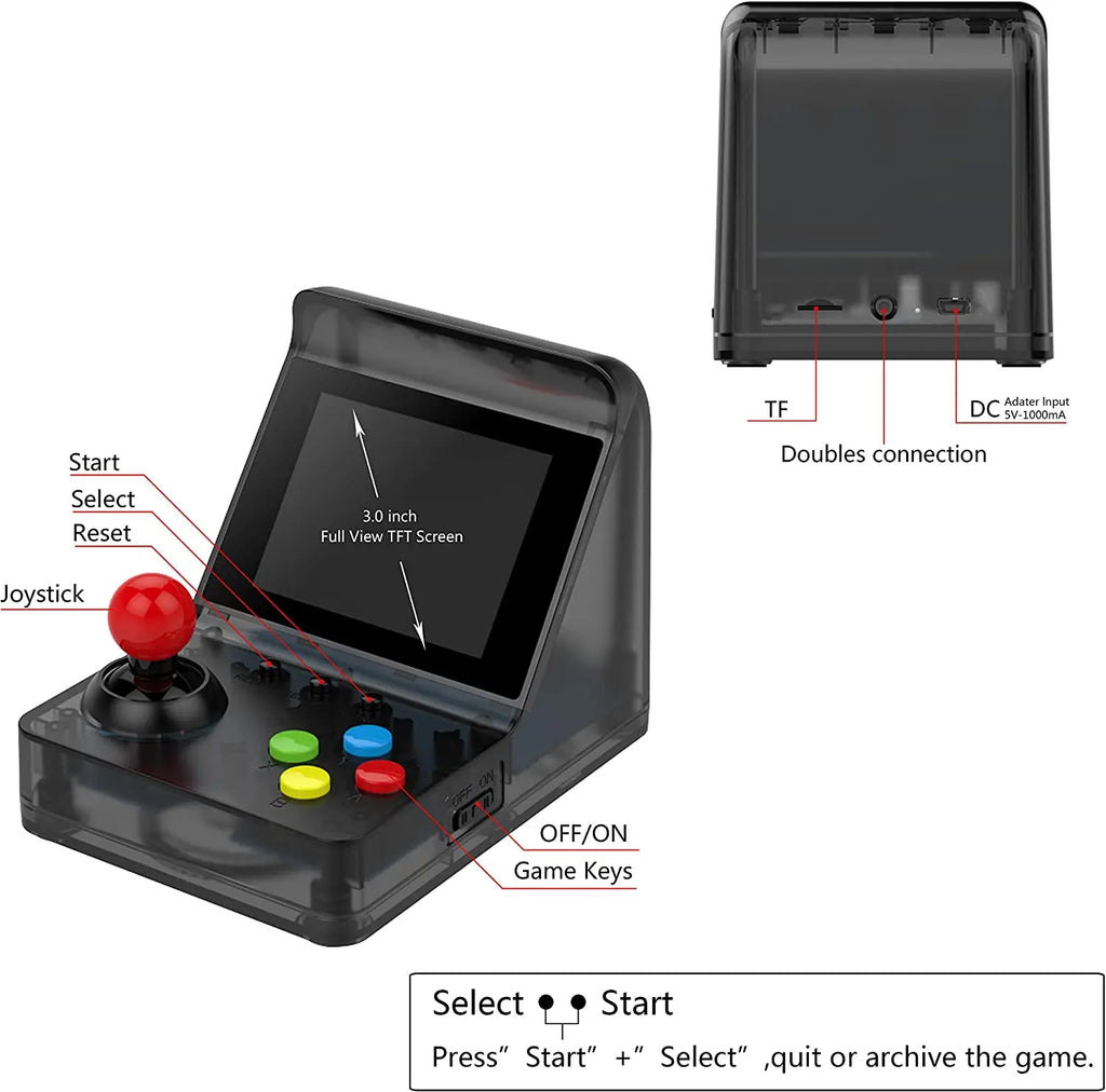 32 Bit Mini Arcade Retro Console Handheld Portable Classic player 500 Games For Kids