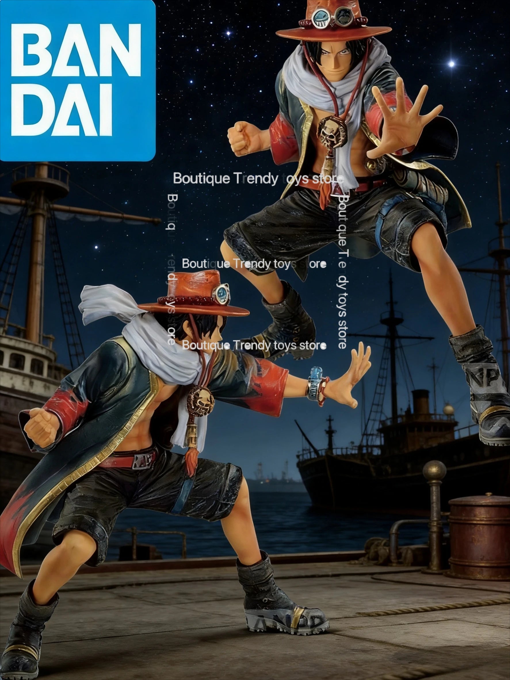In Stock Bandai Original Banpresto One Piece Portgas D Ace Action Figure Model Doll Brand New Boxed Anime Characters Toys Garage