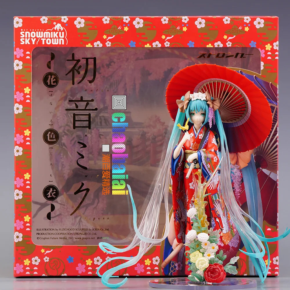 Hatsune Miku Anime Kimono Stronger Miku girly girl Kawaii Beautiful Statue Figure Toys Birthday Gift