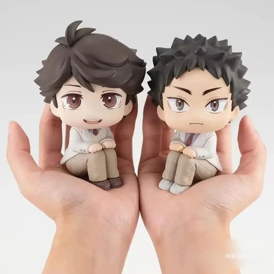 Anime Haikyuu!! miya atsumu Oikawa Tooru Iwaizumi Hajime Akaashi Keiji Look Up Model Action Figures Q Version PVC Birthday Gifts