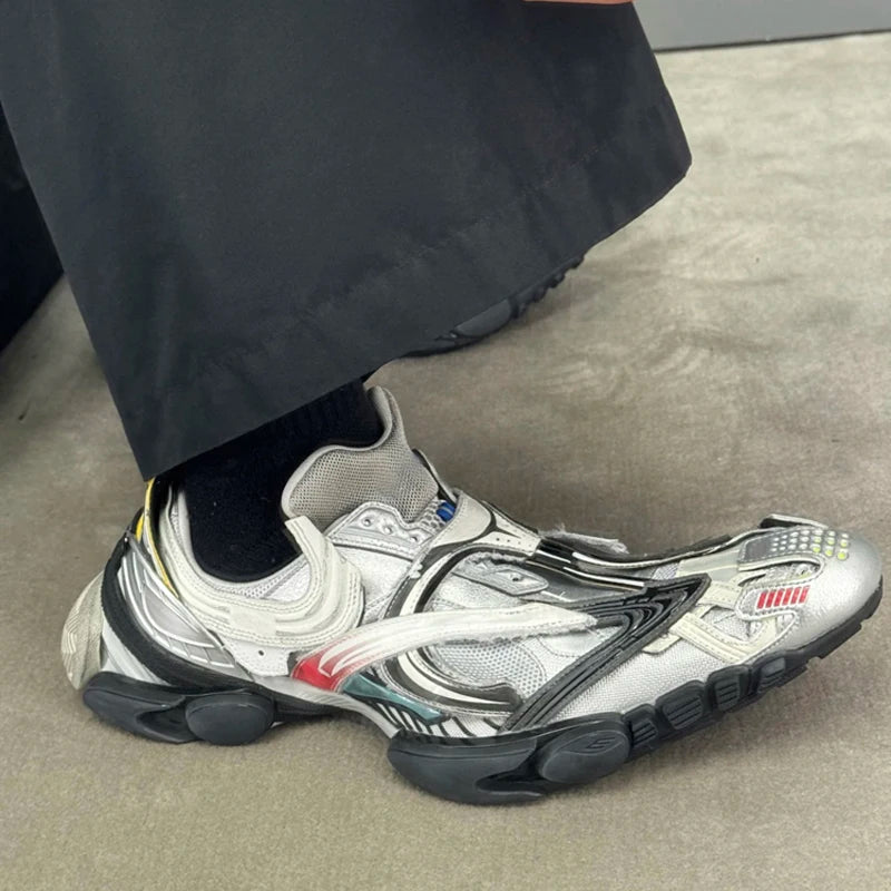 Sneaker mit dicker Sohle für Damen und Herren, atmungsaktive Laufstegschuhe, Unisex-Schnürschuhe, Freizeitschuhe für Herbst und Sommer