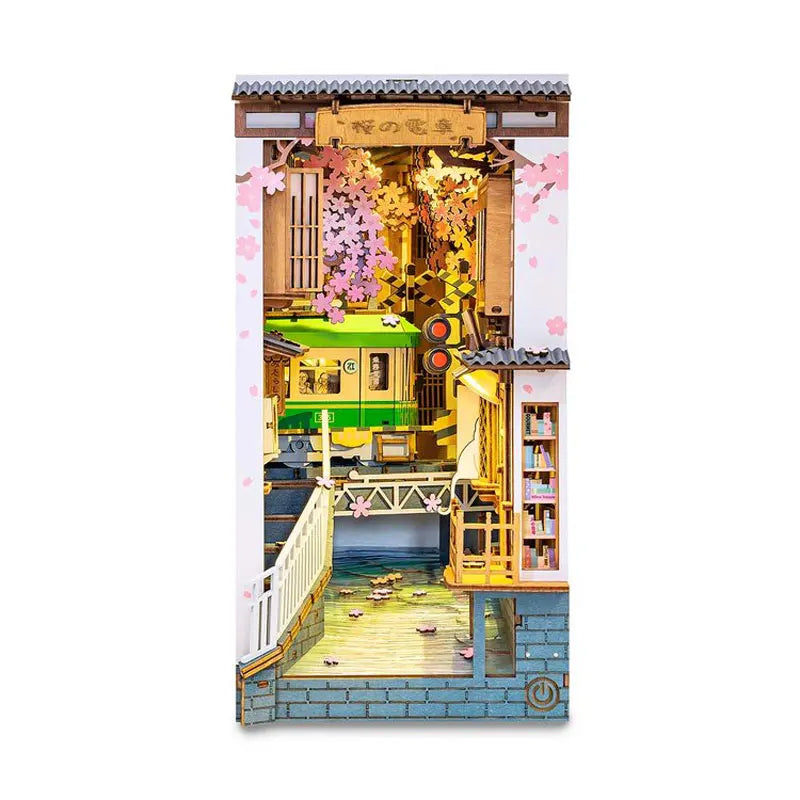 Robotime Rolife Book Nooks-Serie Geschichten in Büchern 4 Arten DIY Holzminiaturhausmöbel Sakura Densya TGB01 Dropshipping