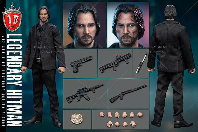 Kingdom KD-9001 1/12 Scale John Wick Tough Guy Soldier Model Movie Action Figure Simulation Delicate 6" Full Set Fans Toys