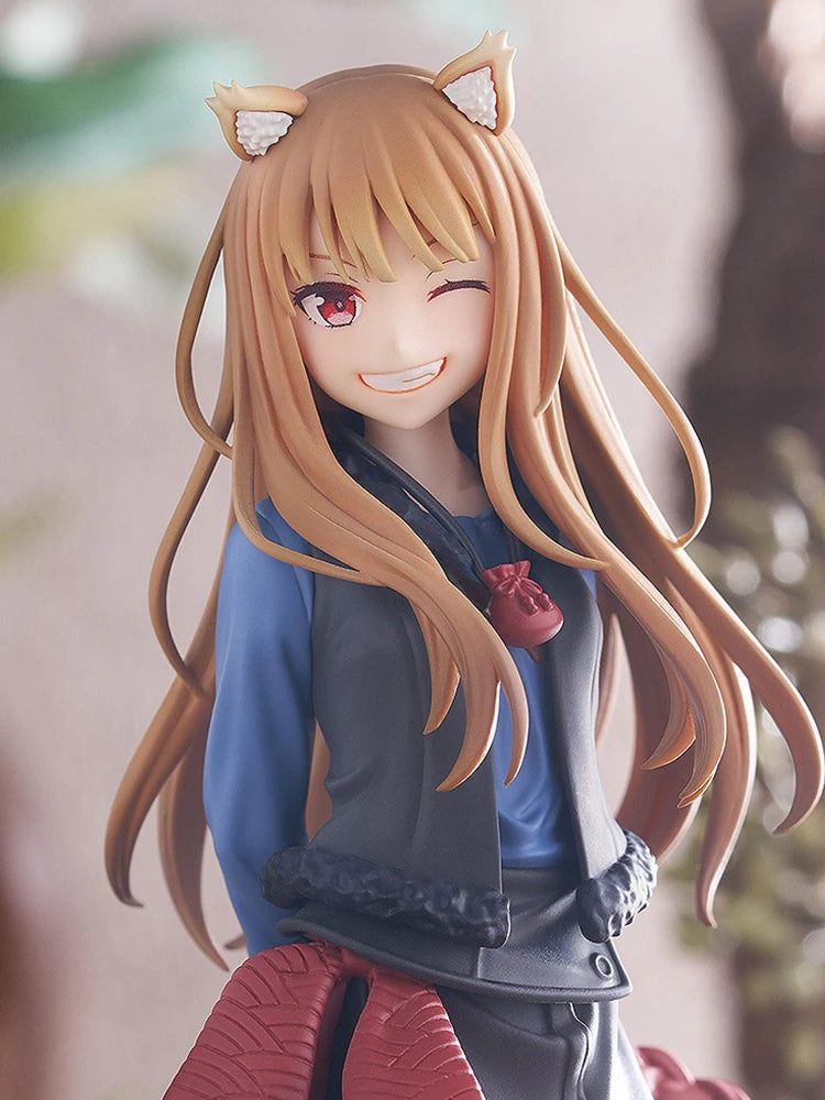 Aixlan Spice and Wolf Figur Holo Wink 17 cm Wolf Tail Girl PVC Actionfigur Amine Geburtstagsgeschenk Sammlerfigur