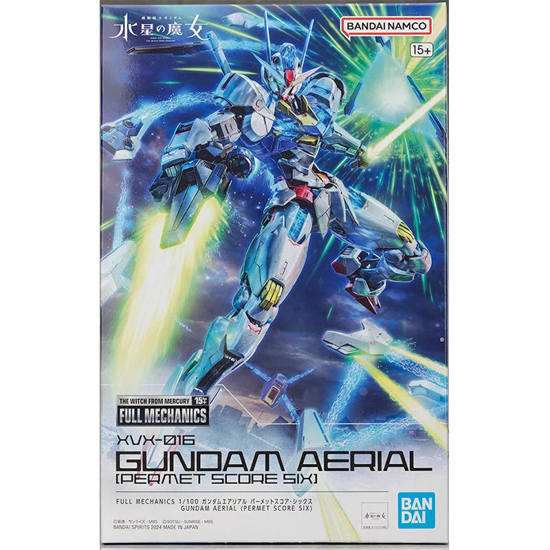 Bandai Genuine GUNDAM AERIAL [PERMET SCORE SIX] FM Anime Action Figure Robot Periphery Collectible Assembly Model Toys Children