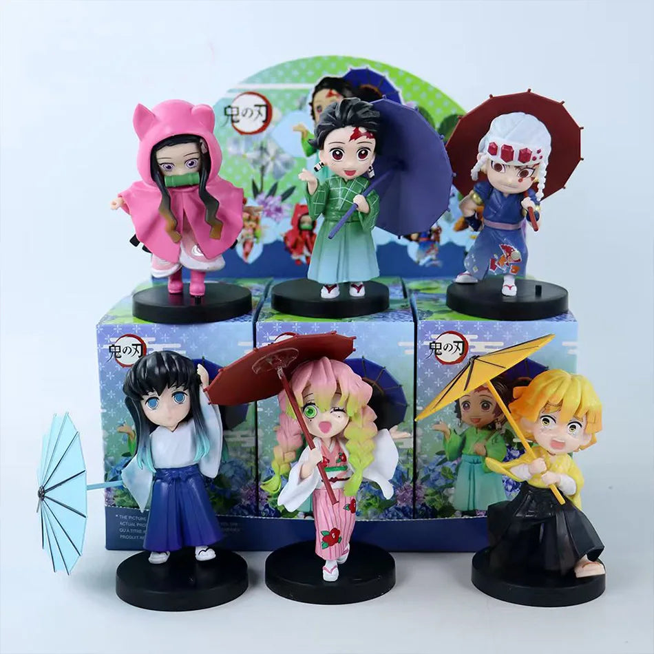 1-12PCS Demon Slayer Blind Box Figure Plum Rain Series Kochou Shinobu Tomioka Giyuu Kanroji Mitsuri Blind Box Figure Toy Gifts