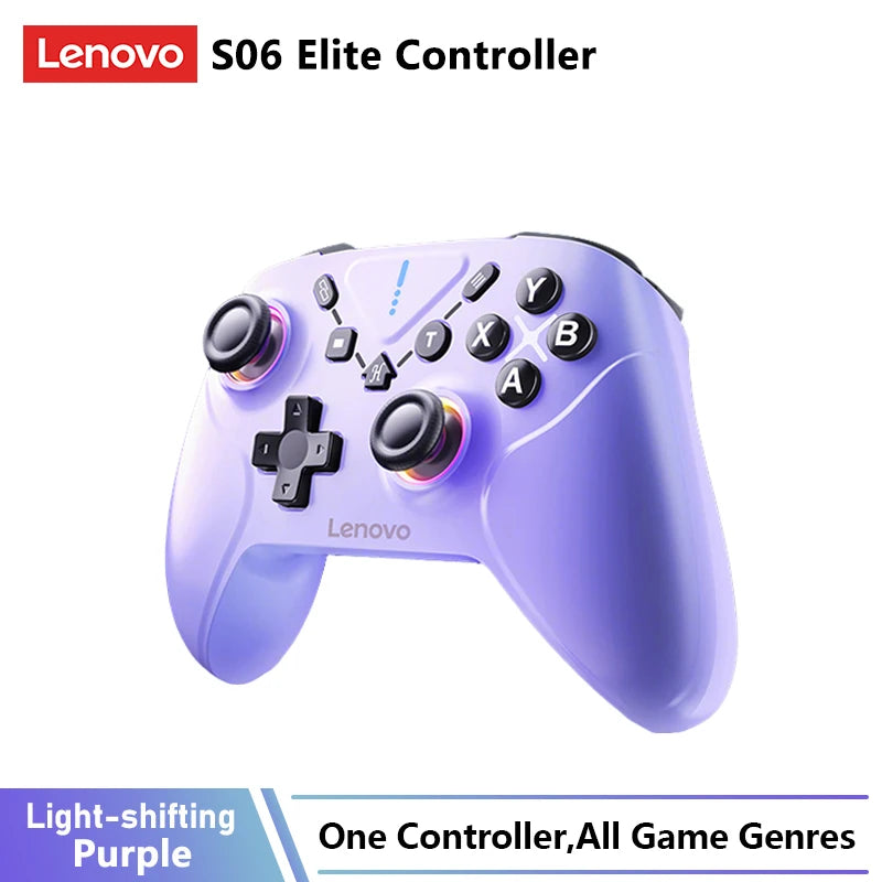 Original Lenovo S06 Wireless Bluetooth Gamepad With 2.4G No Stick Drift Wired Gamepad Hall Joysticks Triggers Gaming Controller