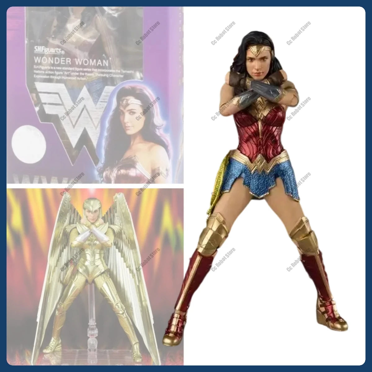 [Bandai Original] Hot-selling Toy SHF Wonder Woman Eagle Armor Version 1984 WW84 Poseable Figure Gift Collection