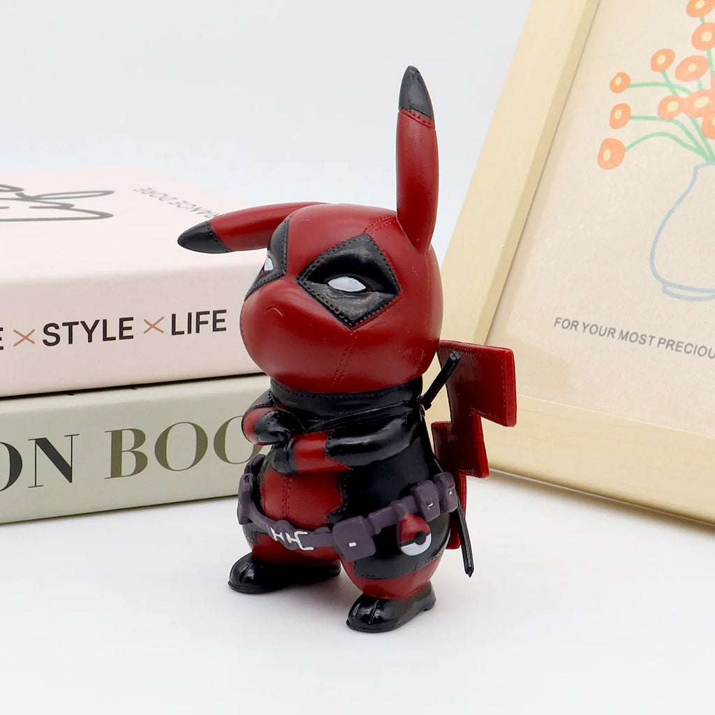 Пикачу Cos Deadpool фигурка Q-версия Пикачу екшън фигурки статуя модел декорация за бюро колекция кукли играчки коледен подарък
