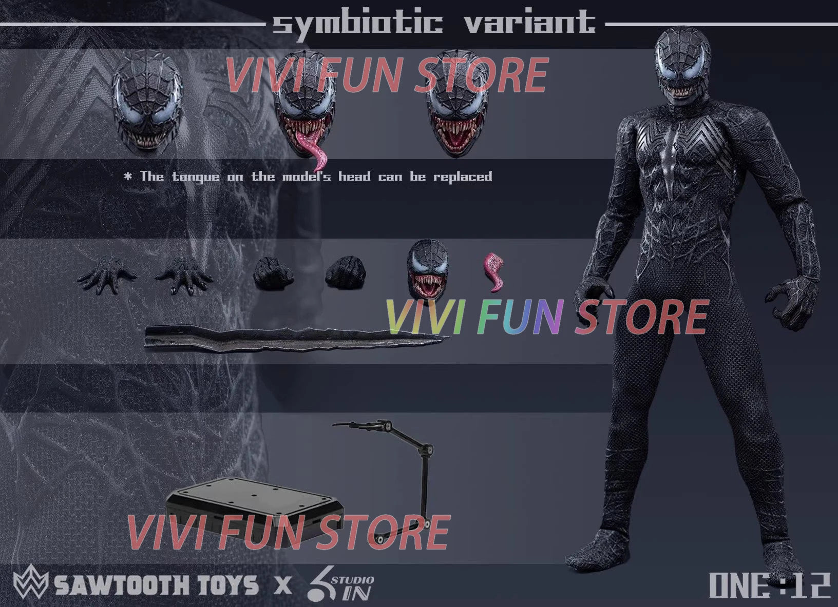 In Stock SAWTOOTH TOYS X 6in Studio STM-20251 Venom 1/12 Movability Model Toys Cloth clothes