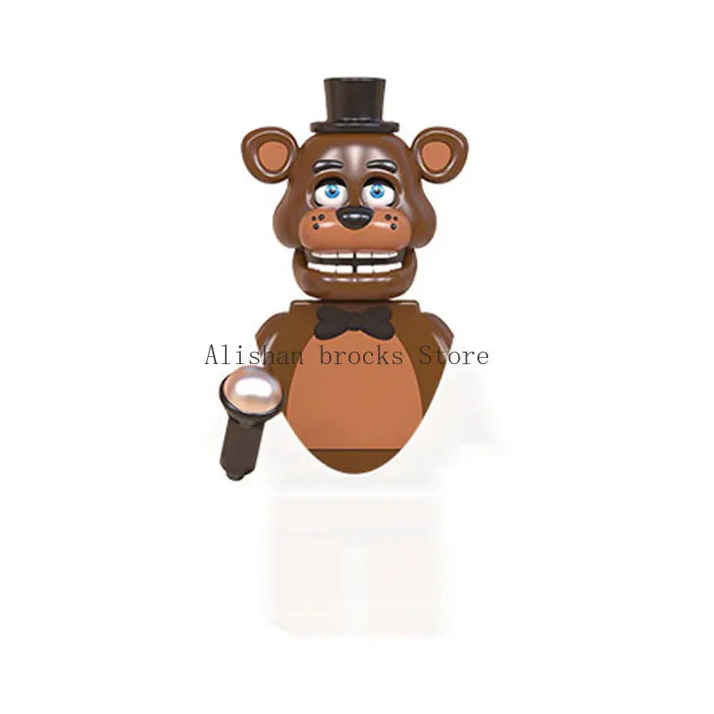 FNAF Five Nights Freddyed Building Blocks bricks Nightmare In Stock Chica Animals Bear Fox Duck Rabbit Model PVC Action Figure