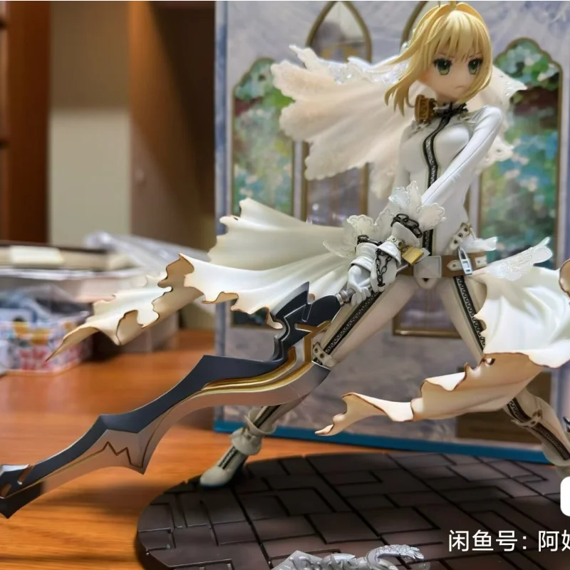 Fate/Extella CCC Nero Claudius Saber Brautkleid Maßstab 22 cm PVC Actionfigur Statue Sammlermodell Spielzeug Geschenk
