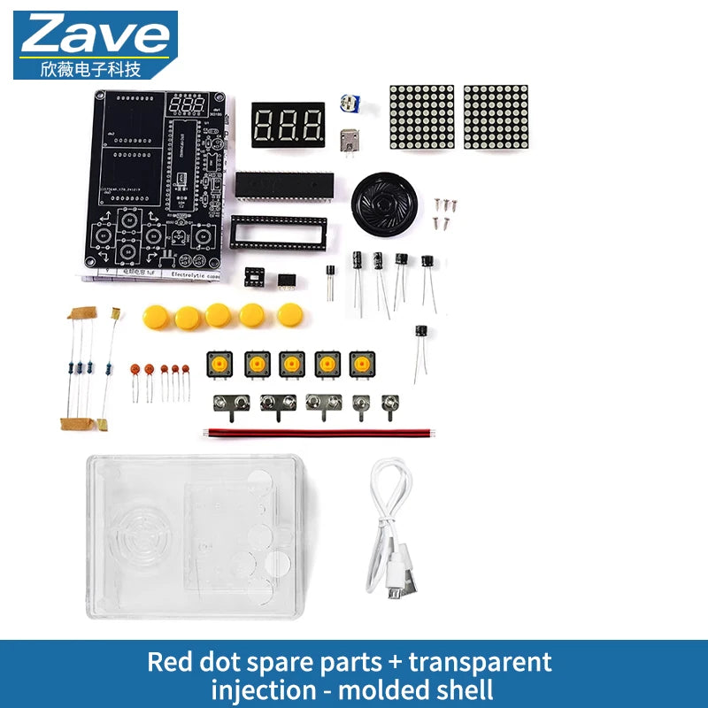 Pixel Game Console Making Kit: 51 Single - Chip Microcomputer Tetris Puzzle Game Electronic DIY Welding Practice