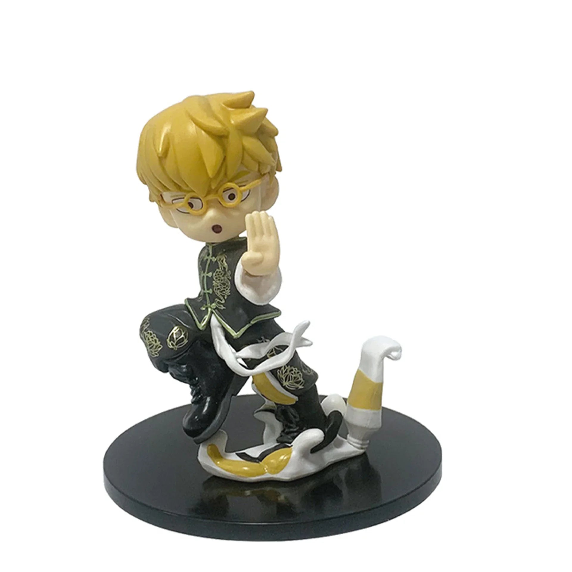 Mob Psycho 100 Anime Figures Gk Reigen Arataka Q Edition Kawaii Sitting Palm Series Model Doll Desktop Ornaments Collectible Toy