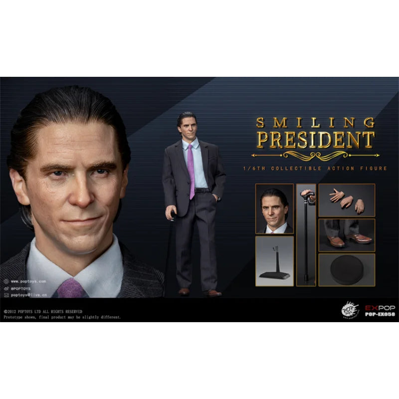 PopToys Smiling President Action Figure EX058 Original The Dark Knight Rises Christian Bale Collectible Soldier PVC Model Toy