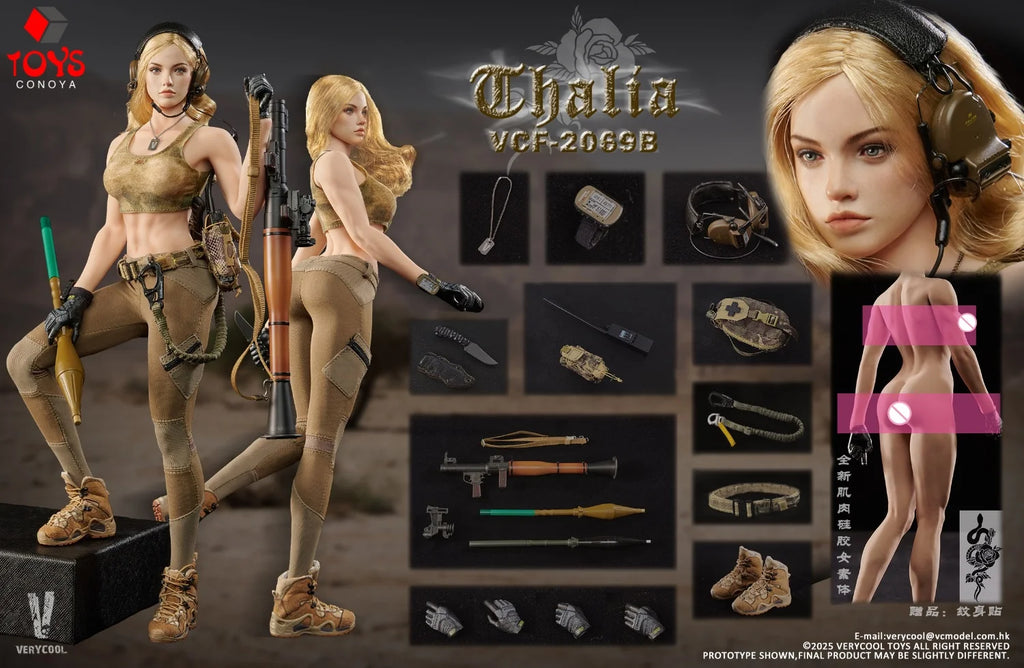 【2026 Q1】VERYCOOL VCF-2069 1/6 Scale Desert Soldier Thalia Action Figure Full Set 12" Female Soldier Action Figure Toy Model