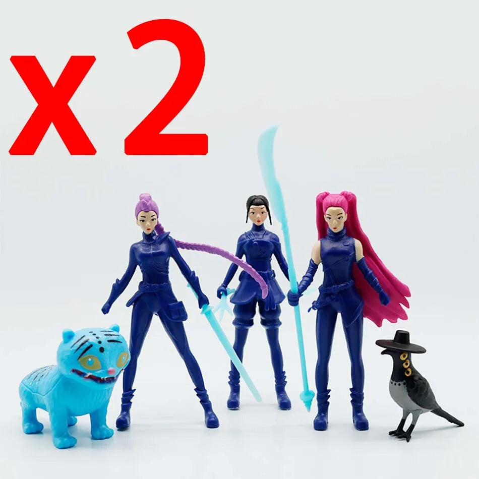 5 teile/satz Kpop Dämon Jäger Action Figur Spielzeug Derpys Tiger Rumi Mira Zoey Sussy Figur Puppe Für Fans Geschenk
