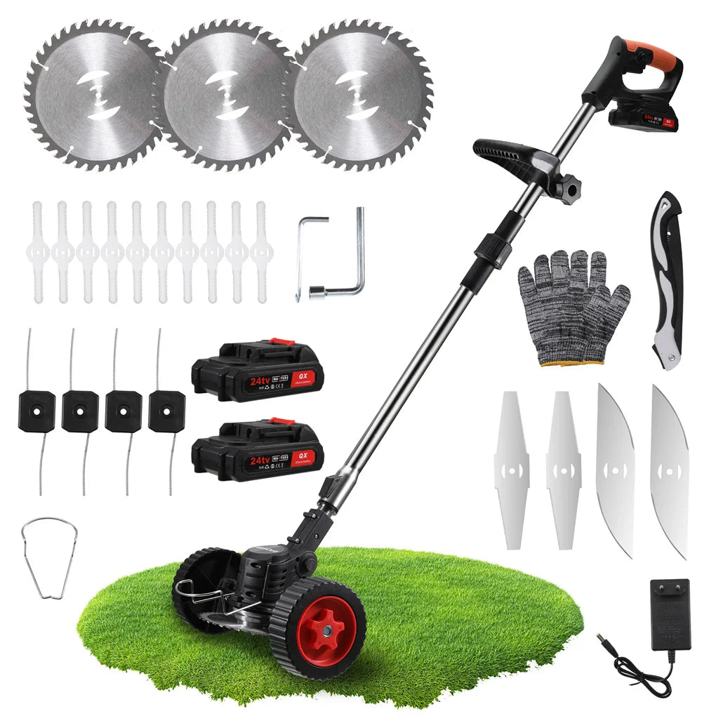 Elektrischer Rasenmäher, kabelloser Rasentrimmer, 21 V, 1500 mAh, wiederaufladbarer Akku, Schnellladegerät, Stromversorgung, elektrische Rasenmäher, Gartengeräte