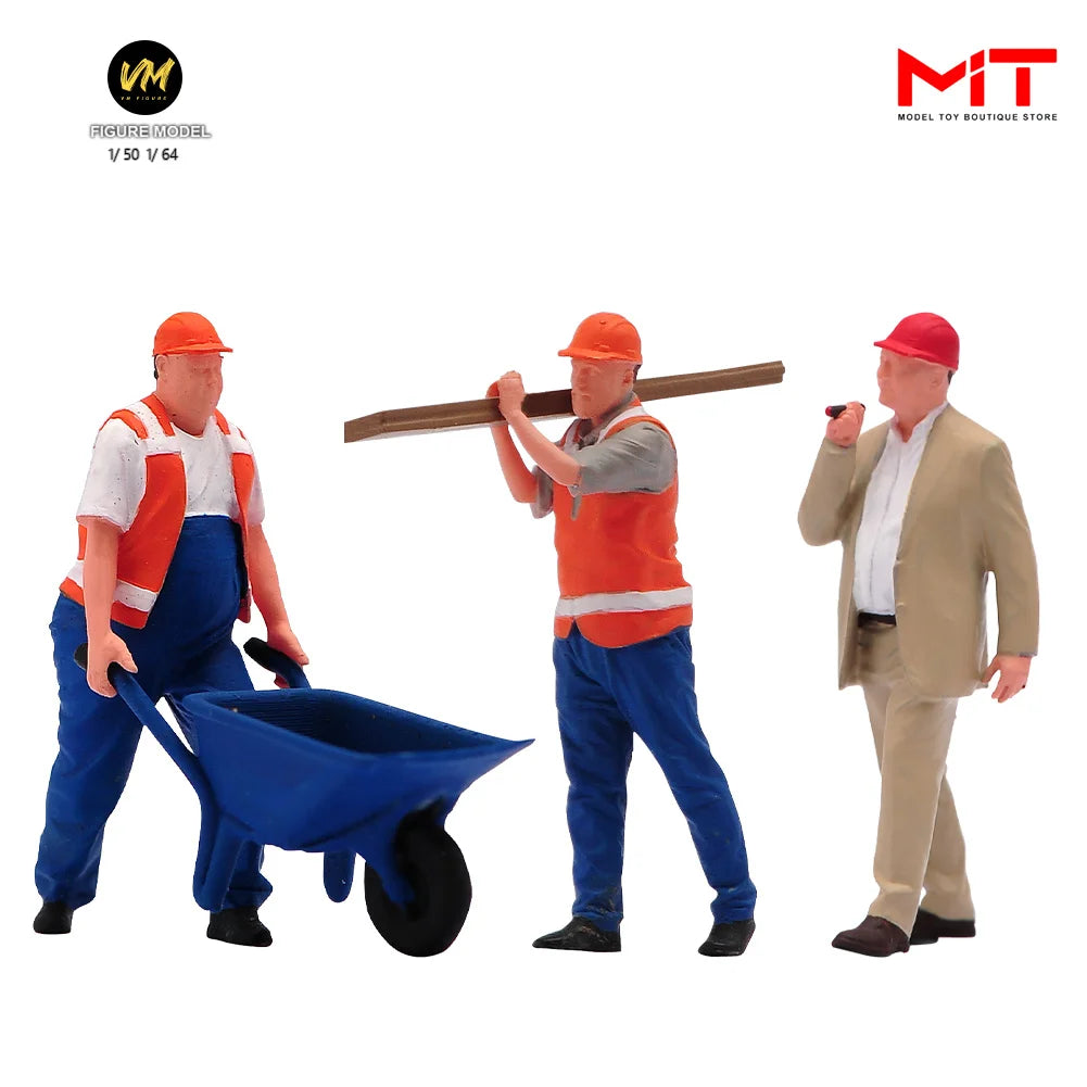 Miniature Figure 1/64 1/50 Site Scene accessories Workers 3D Mini Doll Model Fit Construction Vehicles Toy Decor Display