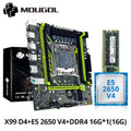 MOUGOL X99 Gaming-Motherboard-Set mit Intel Xeon E5 2650 V4 und DDR4 16G * 1 2133 MHz Dual Channel RAM M.2 NVME für Desktop-Host