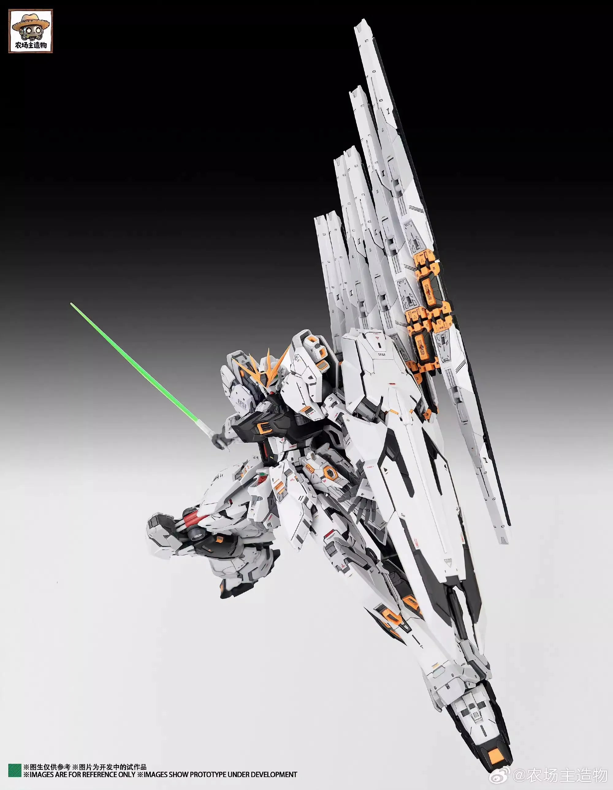 1/100 NCZZW Model RX-93 Nu Fighter Assembly Model Kits Lucky Moo Cai Miaomiao GK Action Robot Plastic Model Collection Toys Gift