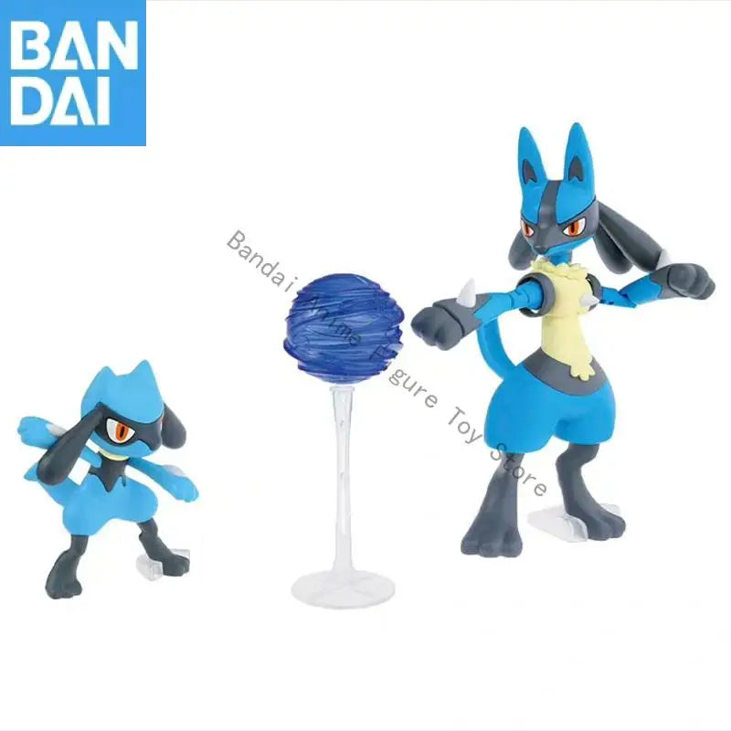 In Stock Original Genuine BANDAI NAMCO Pokemon PLAMO COLLECTION SELECT SERIES 44 Riolu and Lucario Assembly Action model gift