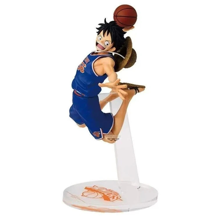 One Piece Luffy Action Figure Golden State Warriors Boston Celtics New York Knicks Los Angeles Lakers Anime Collectible Model