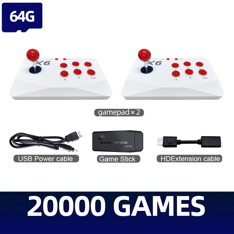 2024 Updated 4K Game Stick Retro Video Game Console For PS1/GBA/MD/Dendy 15+Emulator Support Screen Projection