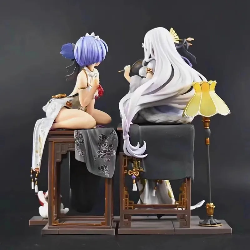 A Chinese Style From Scratch In A Different World - Amelia Emily Rem Cheongsam Scene Figurine Model Birthday Gift