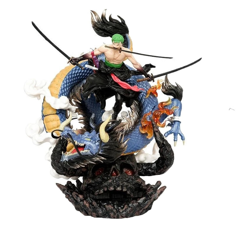 Anime Figure One Piece Roronoa Zoro VS Kaidou Battle GK Action Figures Statue Model Kids Toys Doll Gifts Desktop Ornaments