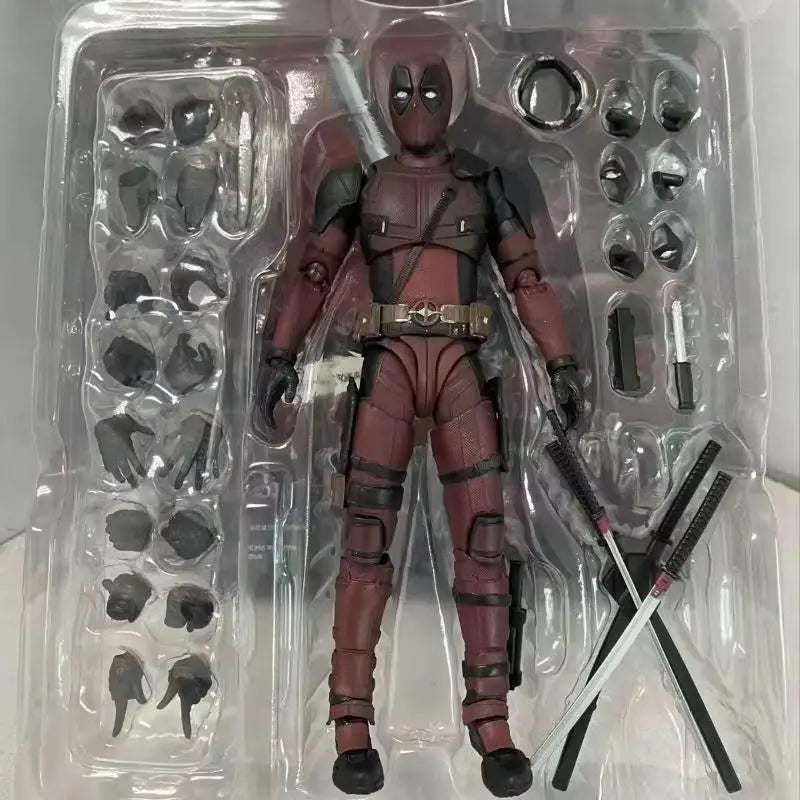 SHF Deadpool 2 16cm Action Figure - PVC Superhero Collection Movable Model Toy Jointed Doll for Kids Birthday Gift