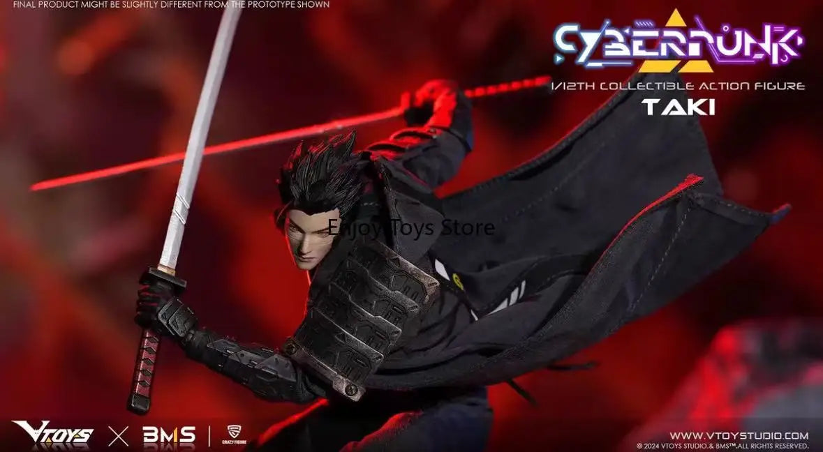 In Stock VTOYS VSD010 Cyberpunk Samurai Taki 1/12 Movable Soldier Figure