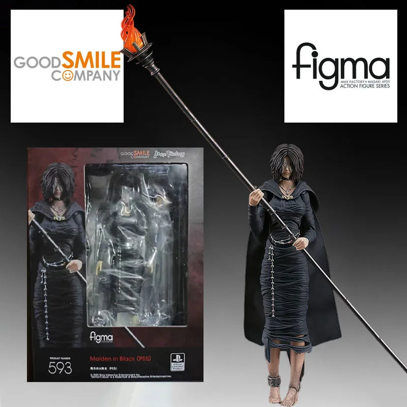 GSC Genuine FINGMA Anime Figure #593 Fire Keeper in Black Action Figure Toys for Boys Kids Gift Collectible Model Ornaments