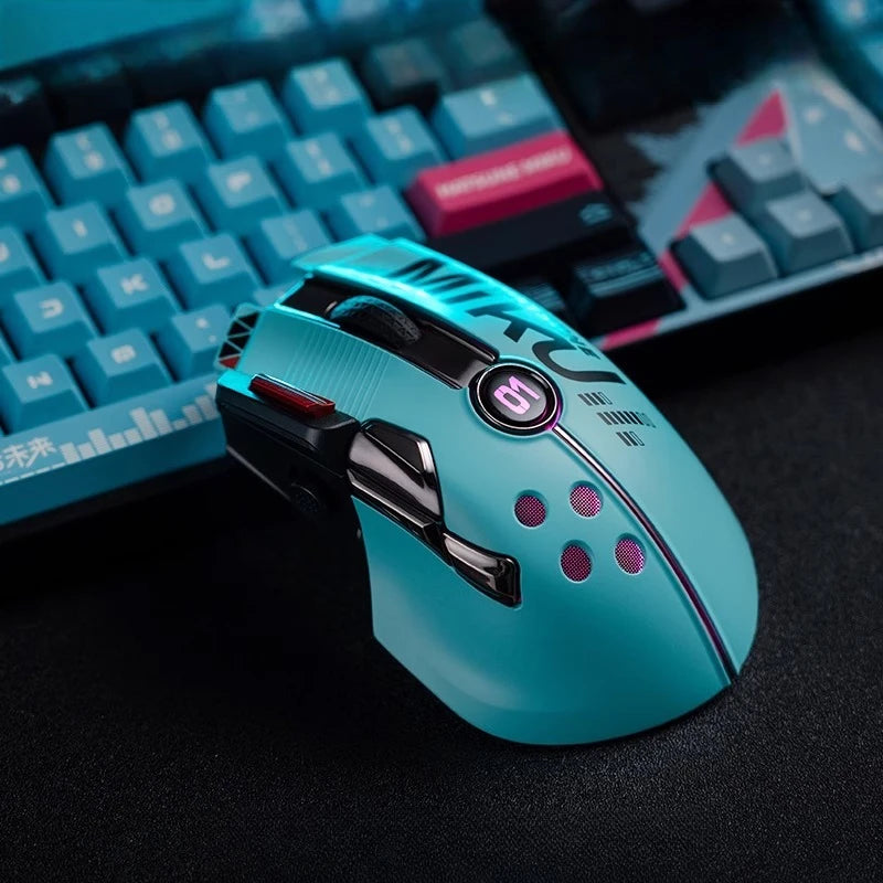 Hatsune Miku Anime Wireless Gaming Mouse by RGB Collectible Gaming for Pc Computers Laptop Mouse Gifts