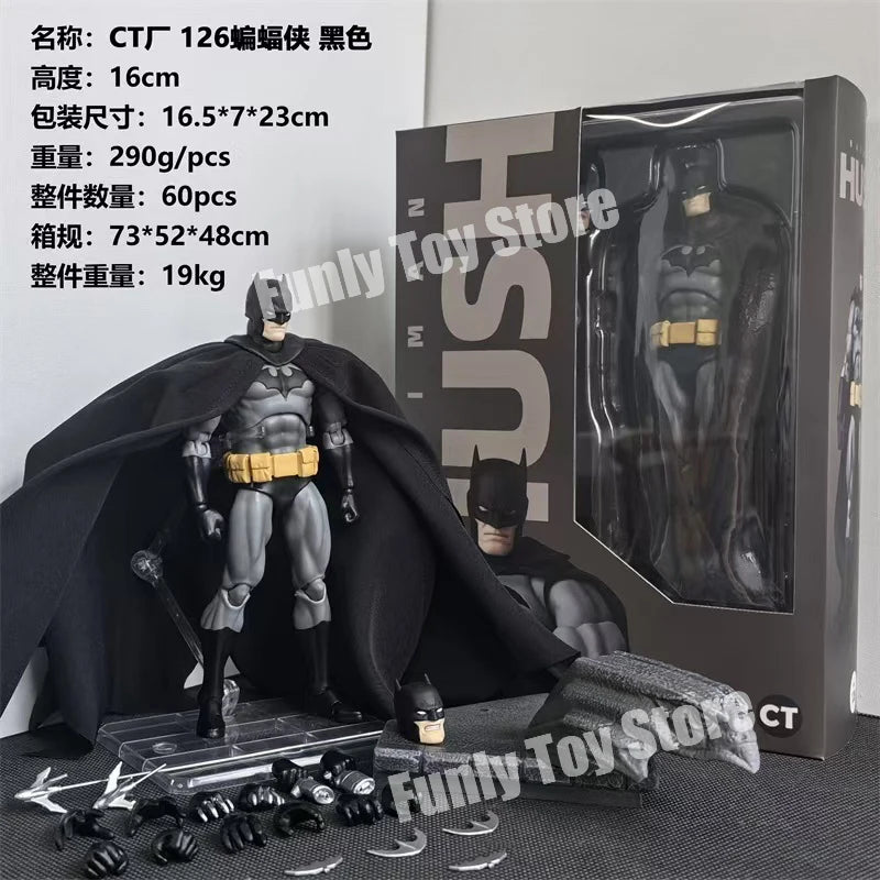In Stock Ct Toys Batman Hush Mafex 126 Black Version Bat Man Dc Anime Action Figure Figurine Statue Model Custom Gifts Kids Toys