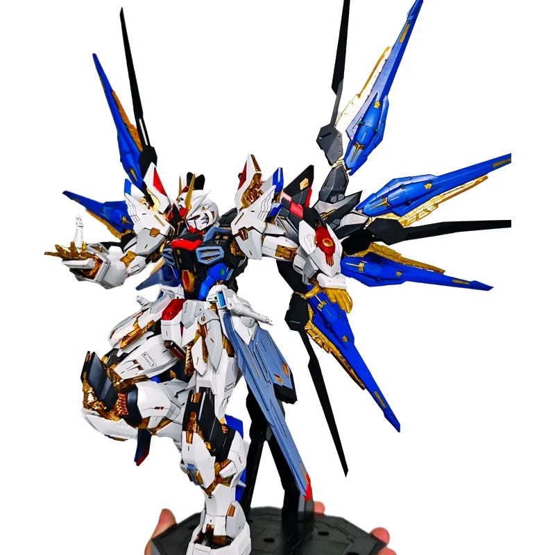 In Stock Pianxin Strike Freedom Mg 1/100 Mgex Action Figure Assembly Model Kit Midnight Coating Model Mecha Kids Gifts Toys