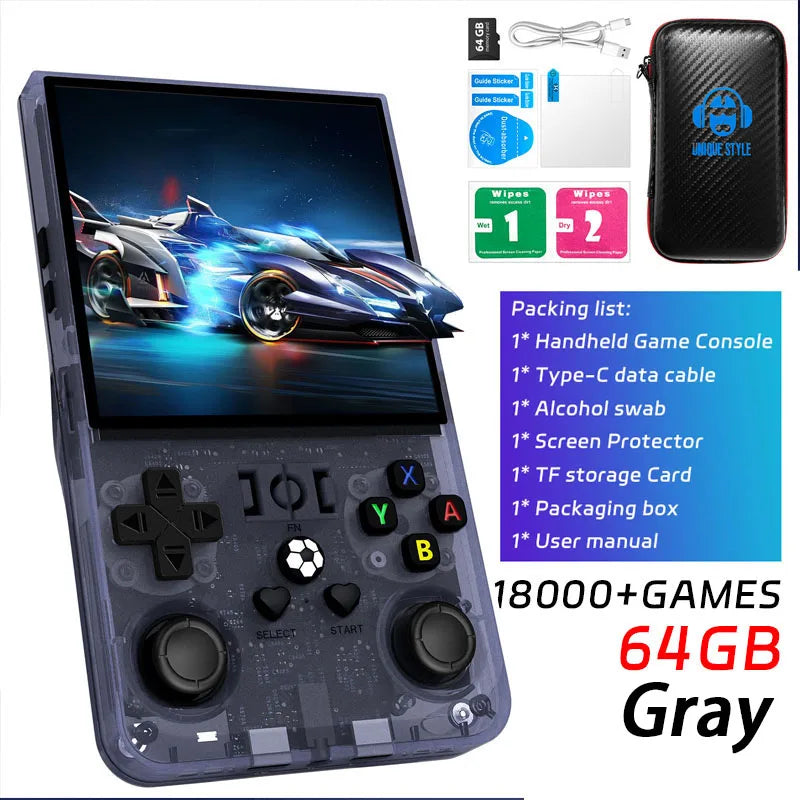 Open Source R36MAX Retro Handheld Game Console 64/128G 18000+Game RK3326 Chip Portable Pocket Game Player 4‘’Screen Game Console