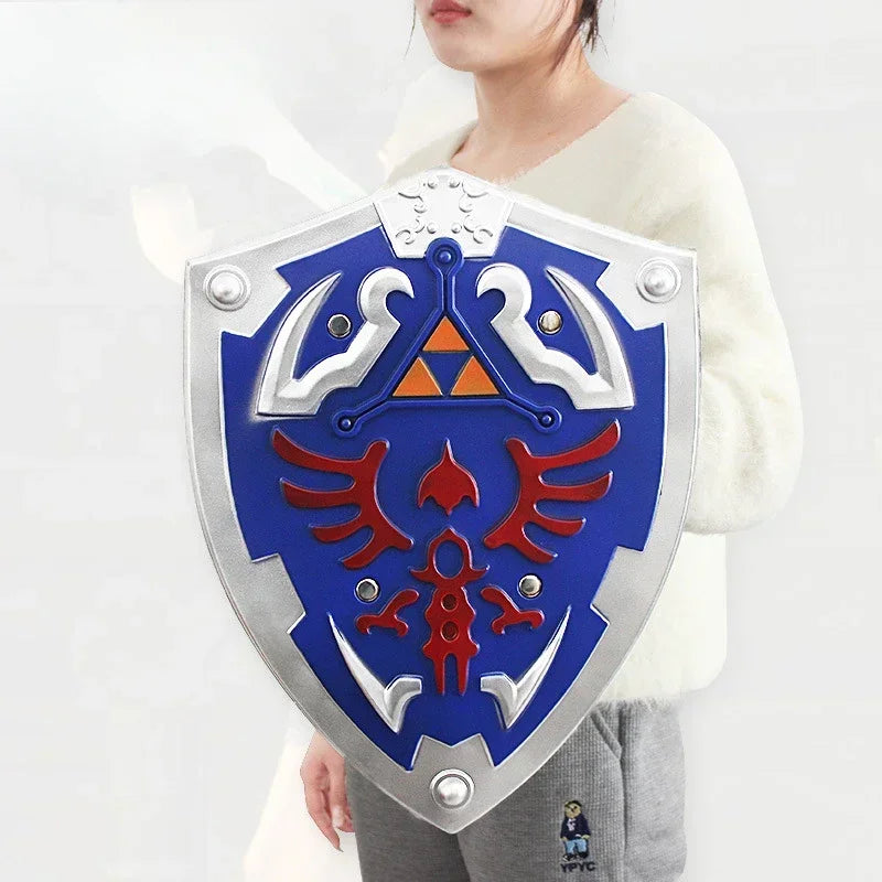 The Hyrule Fantasy Weapon Zeldas Master Sword Hylian Shield 80cm Game Periphery PU Samurai Sword Weapon Model Cosplay Gifts Toys