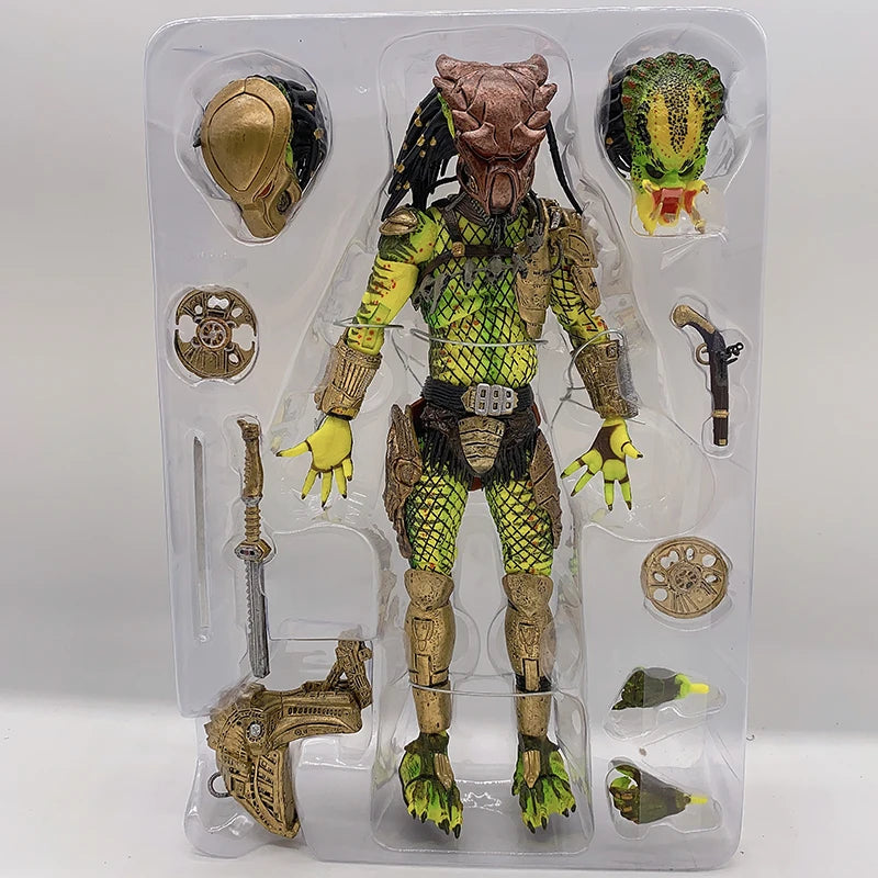 NECA Figure Predator Elder Predator Gold Kenner Leader Clan Chief PVC Action Figure Predator 2 Model Toys Joint Movable Gift
