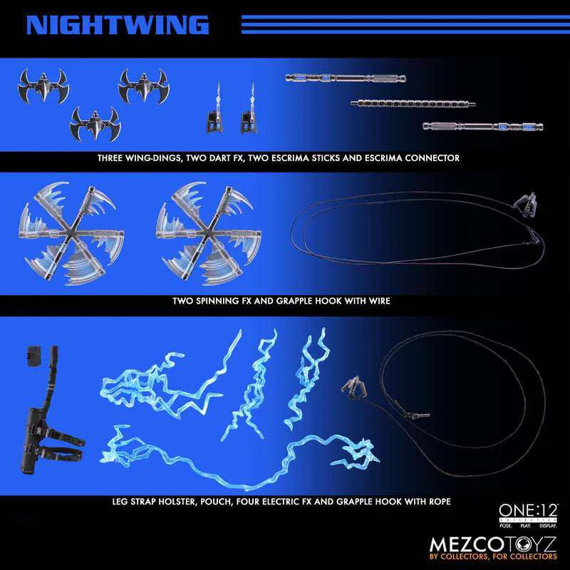 In Stock Mezco Toys One:12 Nightwing Robin Dick Grayson Movability Model Toys Collection Cartoon