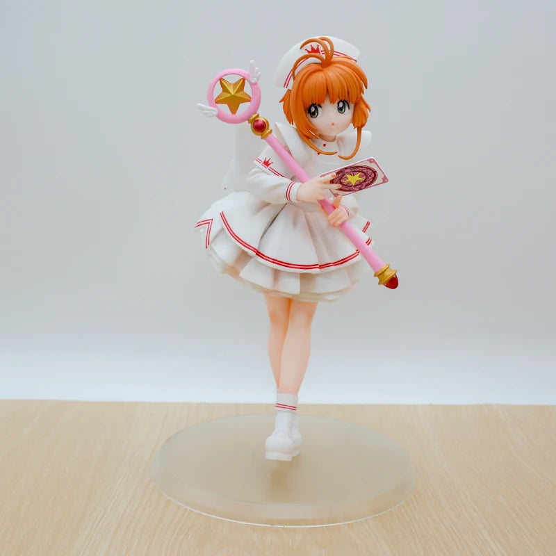 22cm Cardcaptor Sakura Sakura Kinomoto Nurse Anime Girl Figure Card Captor Sakura Kerberos Action Figure Model Doll Toys Gifts
