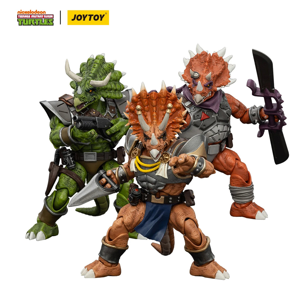 JOYTOY TMNT Actionfigur Kapitän Zorax/Adjutant Zork/Triceraton Infantryman3PCS Anime 1/18 Modell