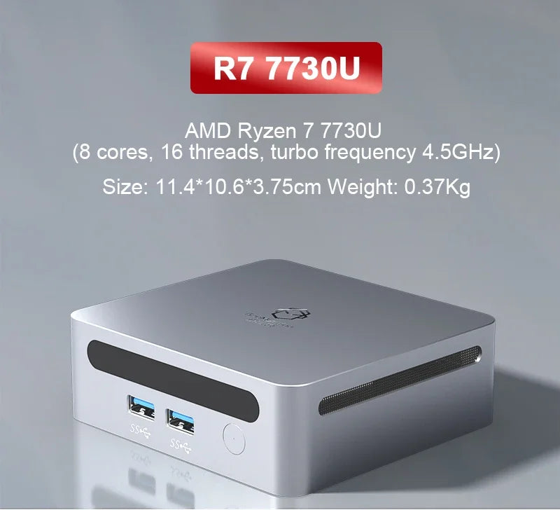 SZBOX Ryzen7 Mini-PC AMD Ryzen7 7730U 7530U Dual Channel DDR4 3200 MHz 16 GB 500 GB PCIe4.0 SSD WIFI6 BT5.2 DIY-Gaming-Computer