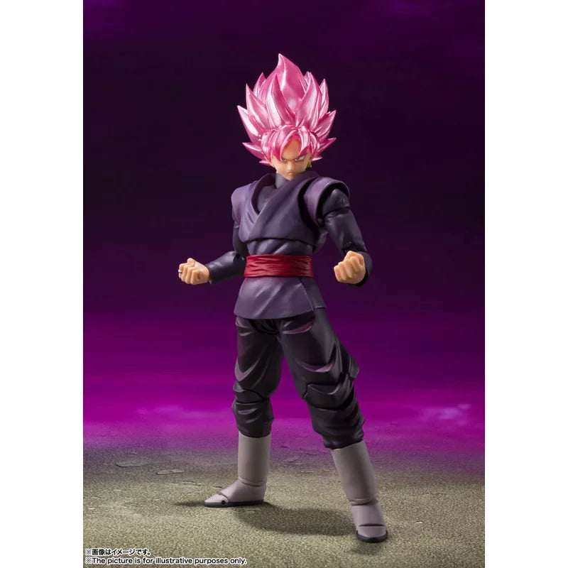 En Stock 100% Original Bandai S.H.Figuarts SHF Goku Negro Super Saiyan Rose Rerelease Edition Dragon Ball Super Anime Juguetes