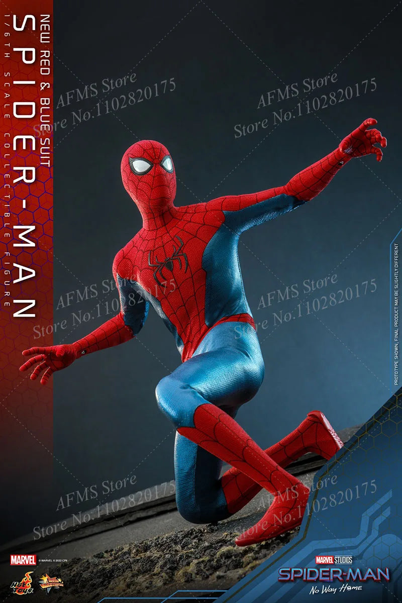 HOTTOYS MMS679 1/6 Men Soldier Tom Holland Spider-Man No Way Home Red Blue Battle Clothes Version 12Inch Action Figure Model