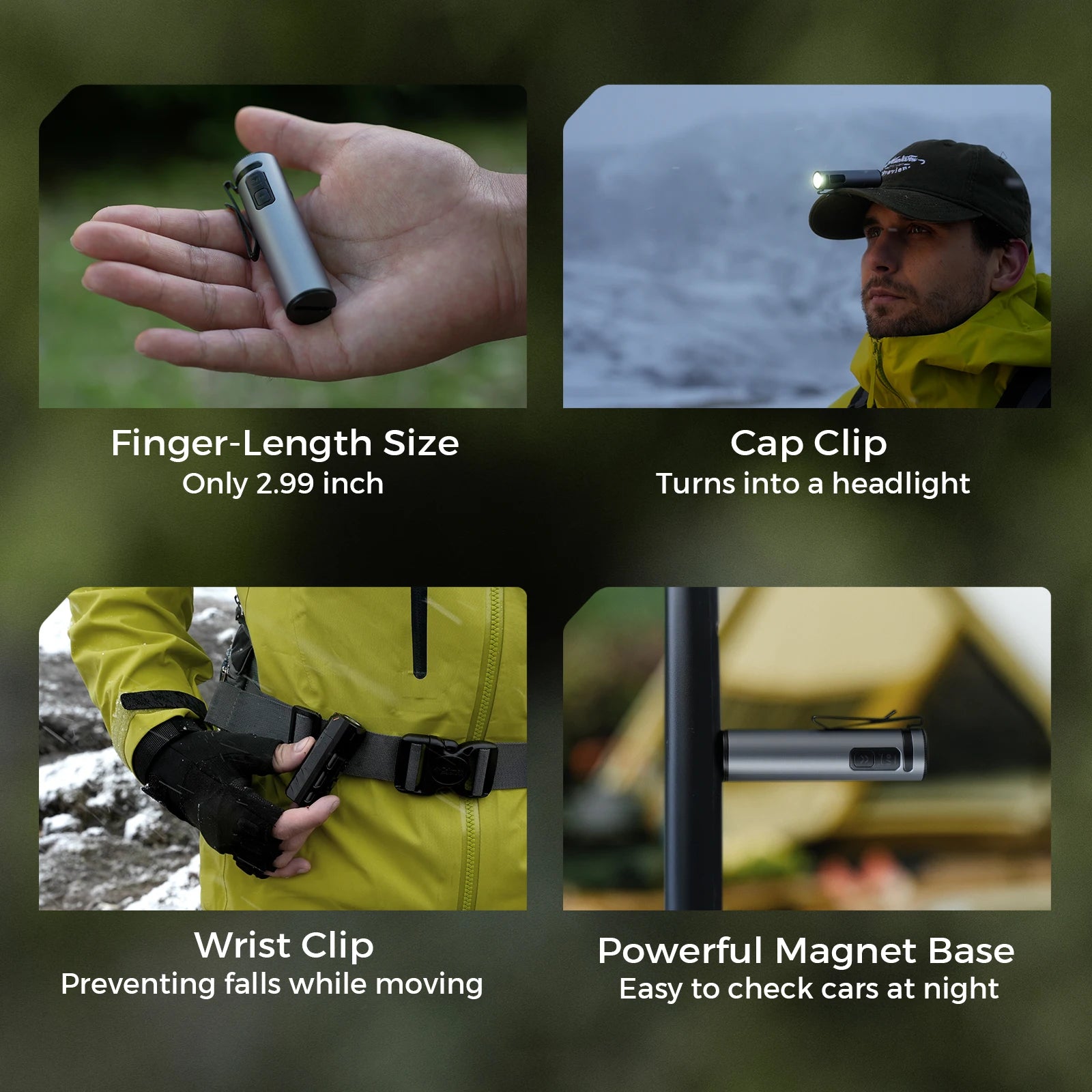 FLEXTAIL ZERO FLASHLIGHT - Тактическо фенерче с EDC калъф, до 1200 лумена, 7 режима на осветление, зареждане тип C, водоустойчивост IP67