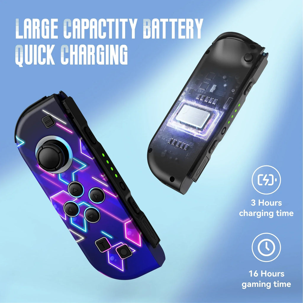 Joypad For Nintendo Switch/OLED/Lite - Vibration Turbo Wake-up FUNC NO Drift , Wireless Controller L/R Handle RGB Light