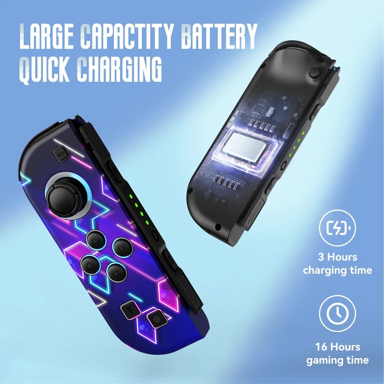 Joypad For Nintendo Switch/OLED/Lite - Vibration Turbo Wake-up FUNC NO Drift , Wireless Controller L/R Handle RGB Light